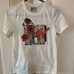 MTV ladies S short sleeve tee floral logo
